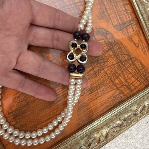 Vintage large necklace with amethyst custom jewellery like new