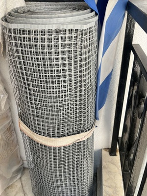 Grey balcony mesh 32 meters, 100 cm height