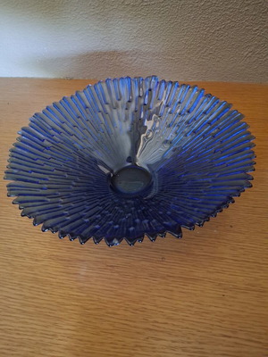 Σαλατιέρα γυάλινη μπλε 30×10cm σαν καινούργιο