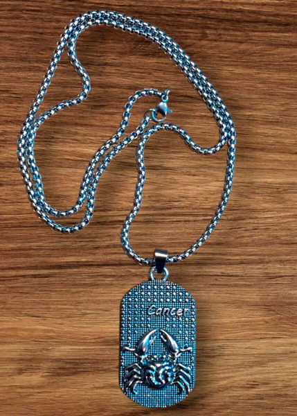 CANCER - Dog Tag Necklace / Зодия РАК - Dog Tag Гердан