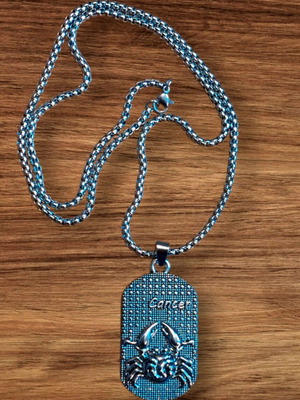 Dog Tag Necklace Cancer new, steel chain 60 cm