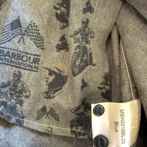 Barbour Steve McQueen International shirt used, size large, blue
