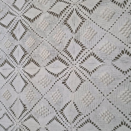 Handmade single knitted blanket used with embossed pattern