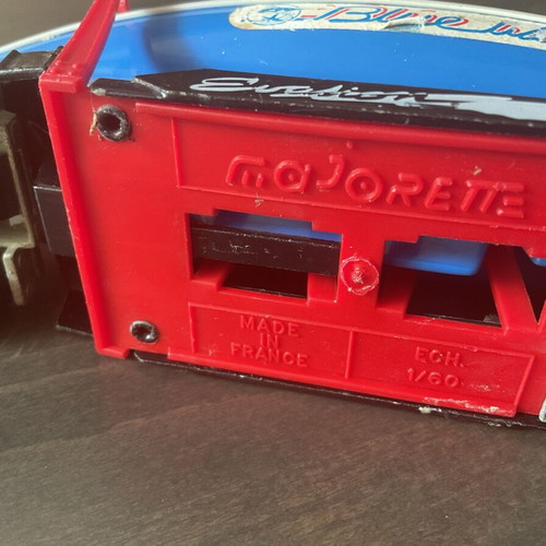 Retro metal truck with trailer and boat Majorette used