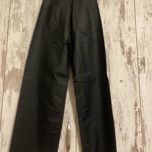 Pink Woman Black Waxed Wide Leg Trousers Size S Like New