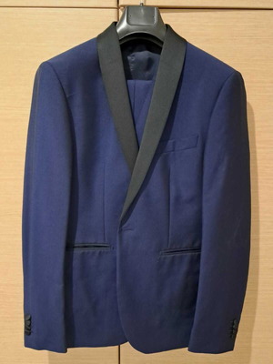 Tailor wedding suit like new, size L, blue
