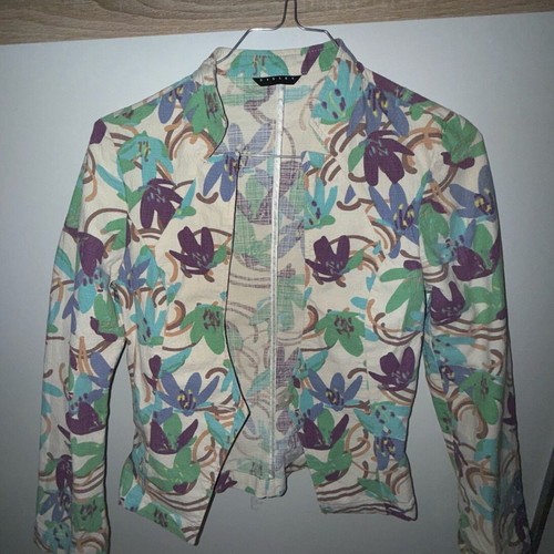Sisley floral jacket like new, beige multicolor, size S