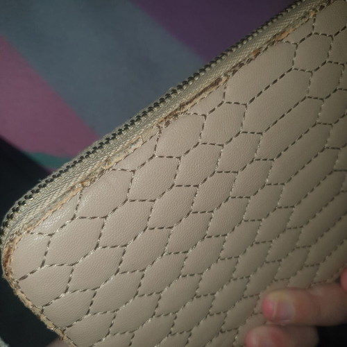 Trussardi beige wallet used with wear