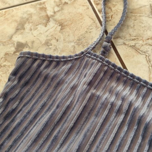 Shein dusty blue night out top like new, velvet texture