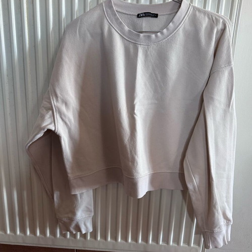 Women's crop sweatshirt small used, beige Zara