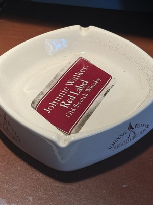 Johnnie Walker Red Label ashtray used