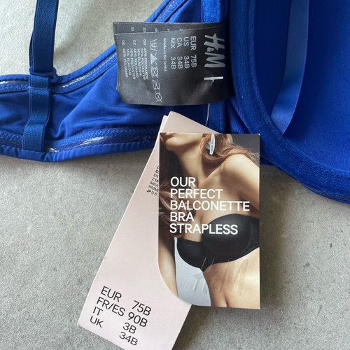 Balconette bra new, blue, H&M
