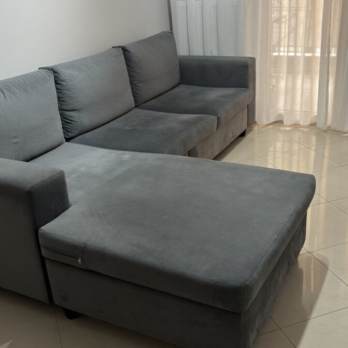 Velvet corner sofa like new