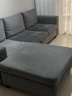 Velvet corner sofa like new