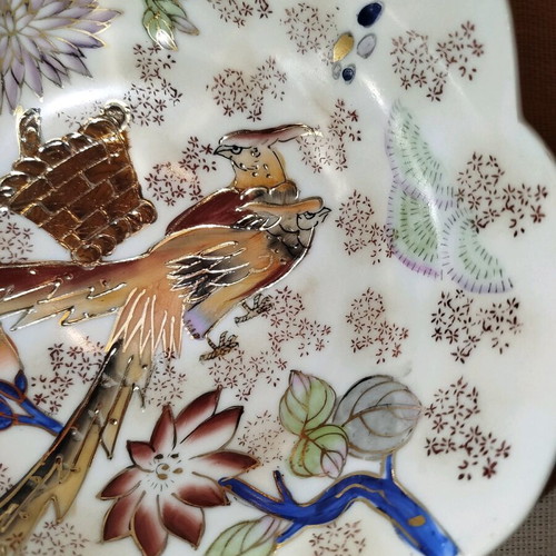 Satsuma Japanese vintage hand-painted vase and bowl set like new