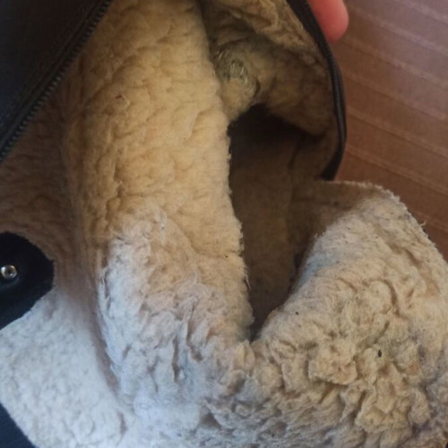 Women's winter boots used, natural leather and fur, size 38, black