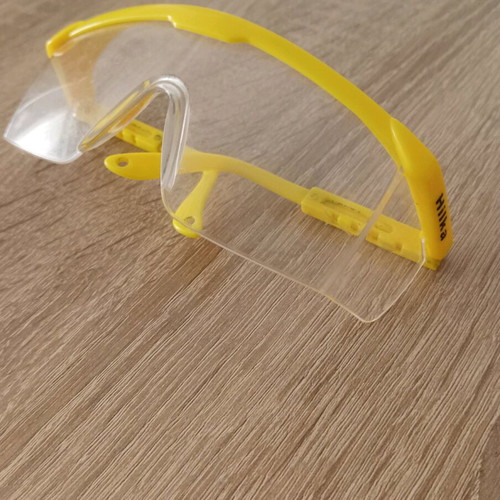 Hilka safety glasses used with adjustment and cord holes