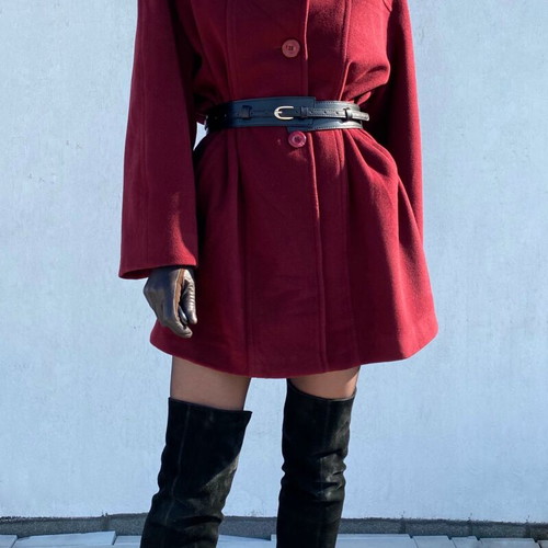 Vintage wool coat like new, red, size L
