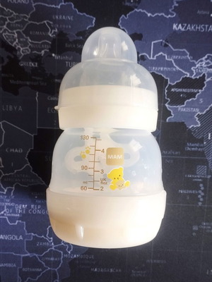 MAM 130 ml baby bottle new with pacifier