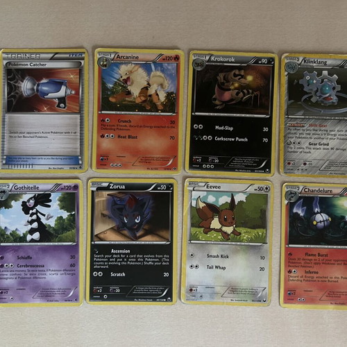 Pokemon cards used, set of 8