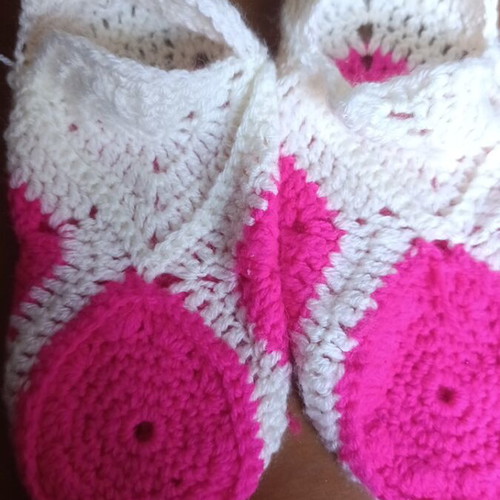 Terlikia knitted socks used, size 36/37, white and pink