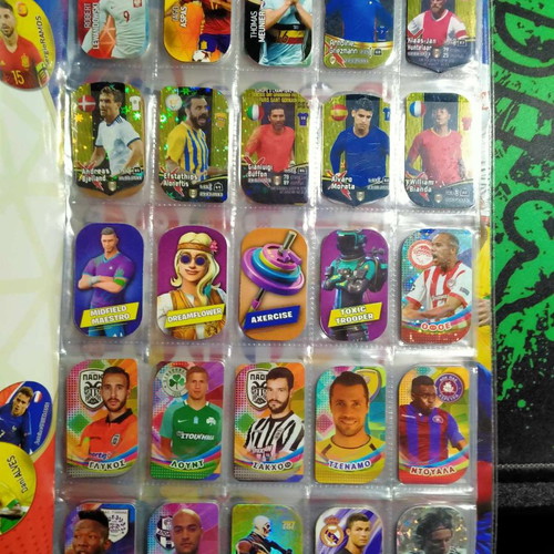 Album with collectible tags new, football, Fortnite, Pokemon, Brawlstars