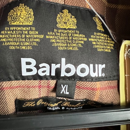 Barbour Vendor Wax Jacket new, rust brown and red, size XL