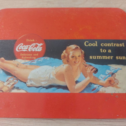 Coca-Cola vintage collectible tin sign used