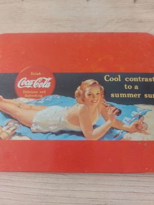 Vintage τσίγκινο συλλεκτικό καδράκι Coca-Cola