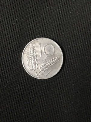 Italian 10 lire 1956 used coin