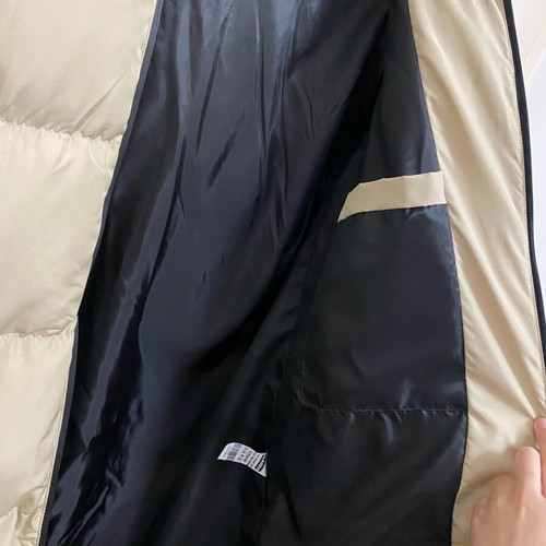 Beige long puffer jacket new, size XL