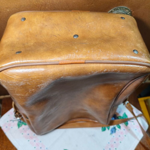 Vintage Rex Olympic leather bag 1960s handmade, like new