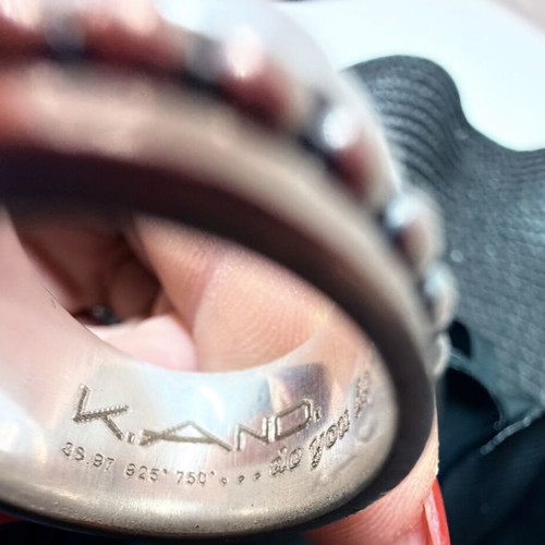 K.and ring in 925 silver and 750 gold