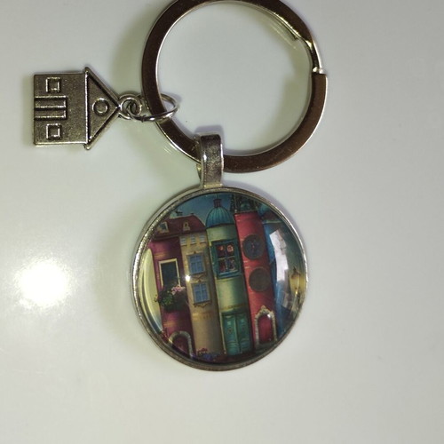 Keychain colorful magic bookstore with mini house charm new alpaca