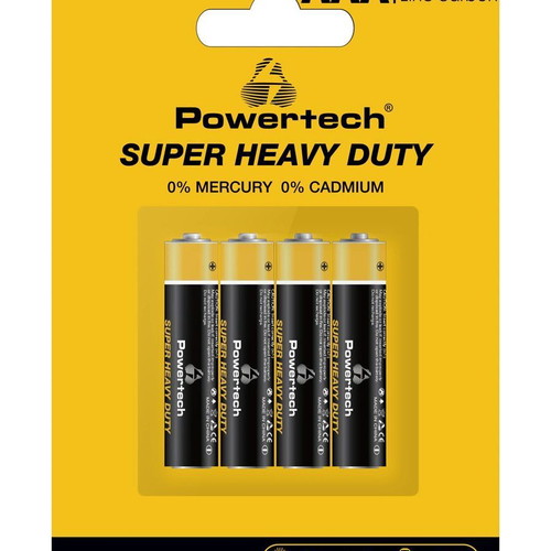 Powertech Zinc Carbon Super Heavy Duty PT-1218 AAA 1.5V batteries 4 pcs new