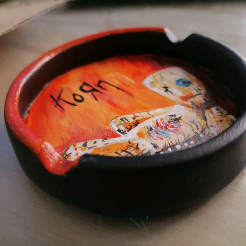 Handmade Korn ashtray made to order from clay