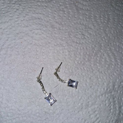 Fos screw earrings dangling like new, silver