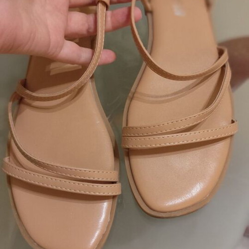 Shein beige flat sandals size 39 like new with soft sole