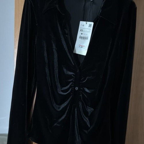 Zara velvet bodysuit new, size XS, black