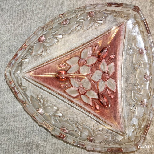 Vintage plate with embossed cherry blossom flowers like new