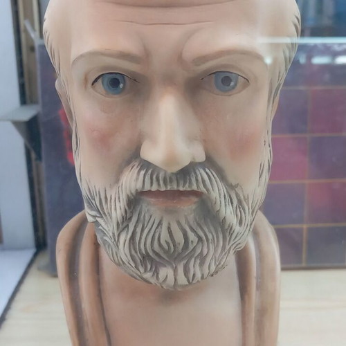 Hippocrates bust new, marble colored