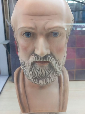 Hippocrates bust new, marble colored