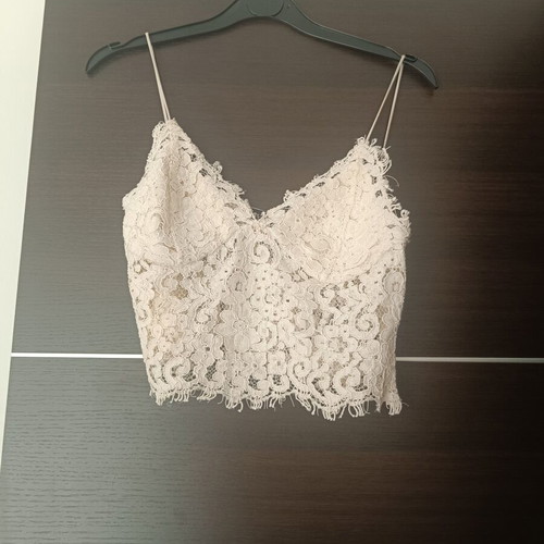 Zara lace crop top like new, size small, white