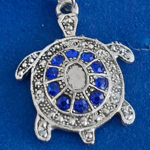 Keychain turtles new, metal blue