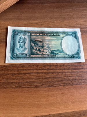 1000 drachmas 1939 used