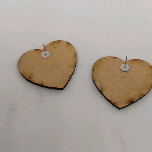 Titanic wooden earrings like new, multicolor, 4 cm