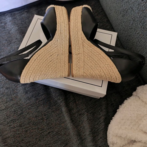 GoGo Shoes platforms new, high 10 cm, black-beige, size 38