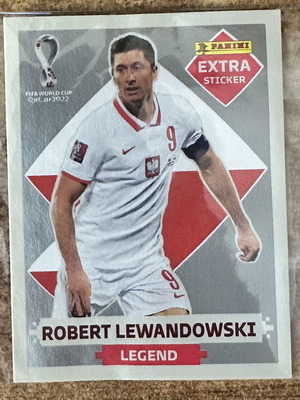 Panini Extra αυτοκόλλητο Lewandowski ασημένιο Παγκόσμιο Κύπελλο 2022 καινούργιο