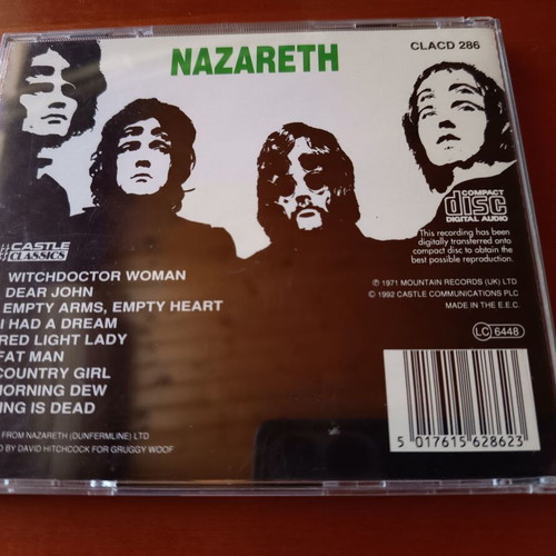 Nazareth CD debut album 1992 Castle Classics reissue, like new