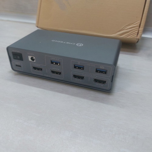CMSTEDCD SW521 Professional KVM Switch Docking Station for 2 Computers and 2 Monitors